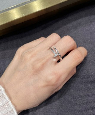 Cartier Juste un Clou ring (slim version) with diamonds on the head and tip