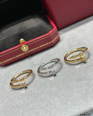 Cartier Juste un Clou ring (slim version) with diamonds on the head and tip
