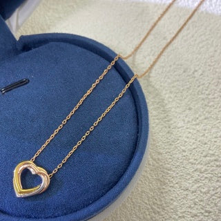Cartier Tri-color Polished Heart Necklace