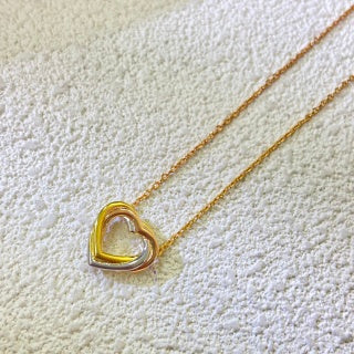 Cartier Tri-color Polished Heart Necklace