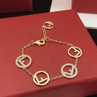 FENDI FF Medallion Link Charm Bracelet