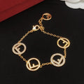 FENDI FF Medallion Link Charm Bracelet