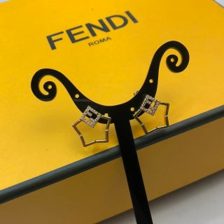 Fendi Celeste Starline Geometric Stud Earrings