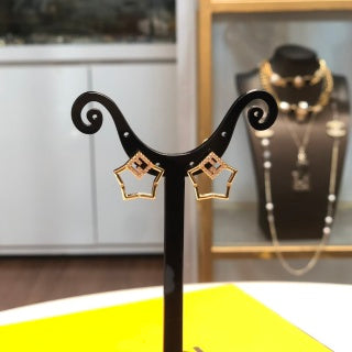 FENDI Geometric Frame FF Stud Earrings