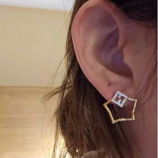 Fendi Celeste Starline Geometric Stud Earrings