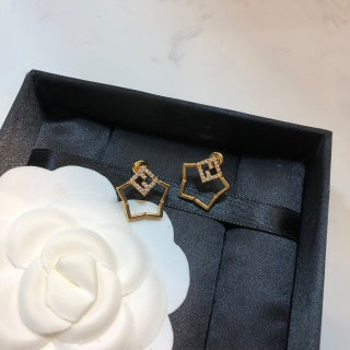 Fendi Celeste Starline Geometric Stud Earrings