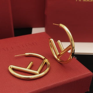 FENDI FF Open Circle Stud Earrings