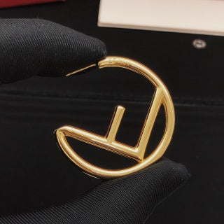 FENDI FF Open Circle Stud Earrings