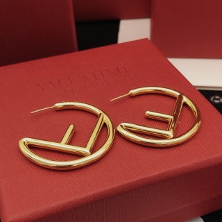 FENDI FF Open Circle Stud Earrings