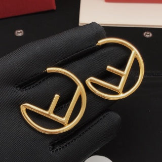 FENDI FF Open Circle Stud Earrings