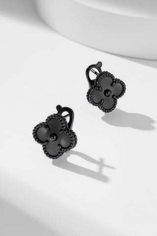 Van Cleef & Arpels Noir Clover Clip-On Earrings