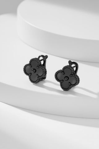 Van Cleef & Arpels Noir Clover Clip-On Earrings