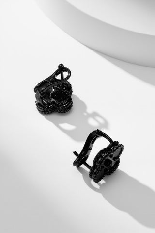 Van Cleef & Arpels Noir Clover Clip-On Earrings