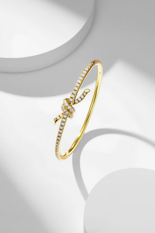 Tiffany Diamond Ribbon Cuff Bracelet – Elegant Luxury Fine Jewelry