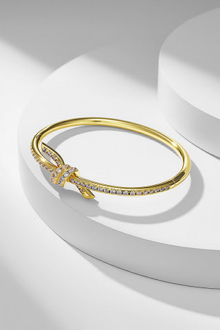 Tiffany Diamond Ribbon Cuff Bracelet – Elegant Luxury Fine Jewelry