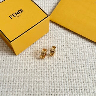 FENDI FF Link Detail Hoop Earrings