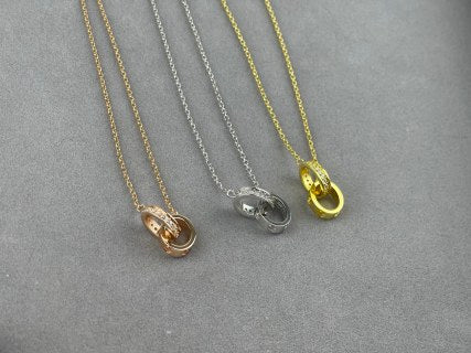 Cartier Double-Ring Necklace with Diamond Accents