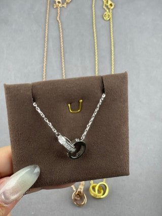 Cartier Double-Ring Necklace with Diamond Accents