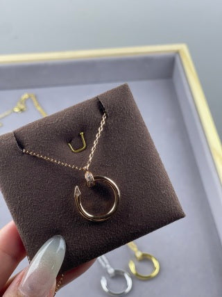 Cartier Juste un Clou necklace with diamonds at the head and tip