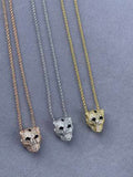 Cartier Panther Head Necklace with Full Diamonds and Lacquer Detail