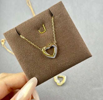 Cartier Heart-Shaped Three-Ring Tricolor Necklace