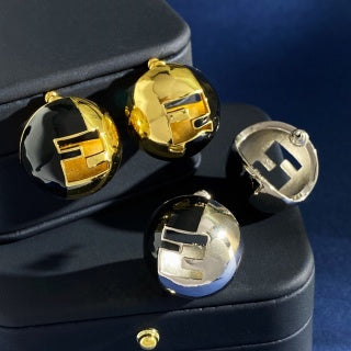 FENDI FF Dome Sphere Stud Earrings