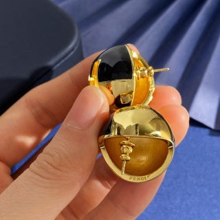 FENDI FF Dome Sphere Stud Earrings
