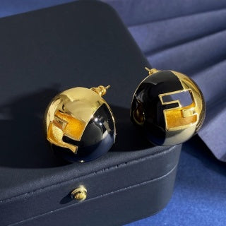 FENDI FF Dome Sphere Stud Earrings