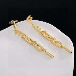 FENDI Vertical FF Link Drop Earrings
