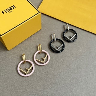 FENDI FF Color Frame Hoop Stud Earrings