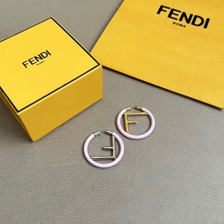 FENDI FF Color Frame Hoop Stud Earrings