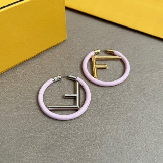 FENDI FF Color Frame Hoop Stud Earrings