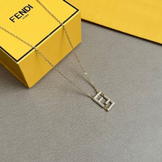 FENDI FF Bar Pendant Necklace