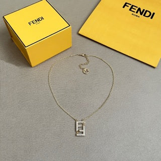 FENDI FF Bar Pendant Necklace