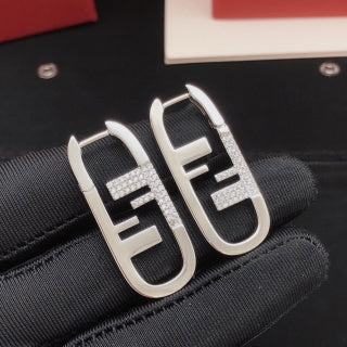 Fendi Astra FF Statement Logo Stud Earrings