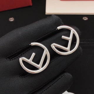 Fendi Aria FF Open Circle Hoop Earrings