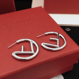 Fendi Aria FF Open Circle Hoop Earrings