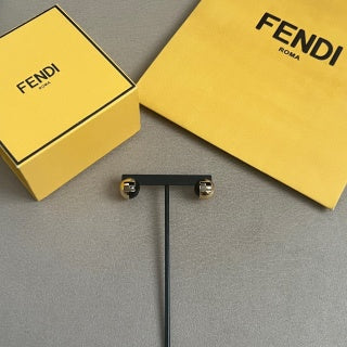 FENDI Sculptural FF Orb Stud Earrings