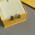 FENDI Sculptural FF Orb Stud Earrings