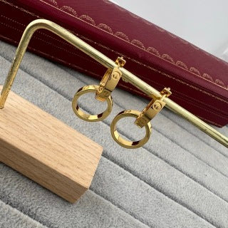Cartier LOVE collection screw-motif double-hoop earrings (non-diamond)