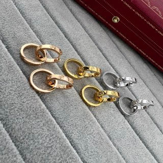 Cartier LOVE collection screw-motif double-hoop earrings (non-diamond)