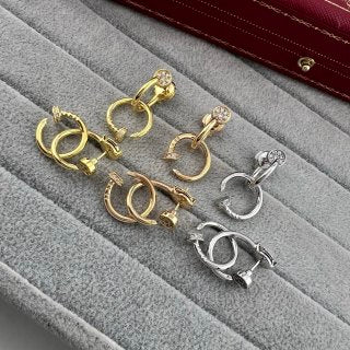 Cartier Juste un Clou double-loop earrings with diamond-set ends