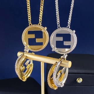FENDI FF Halo Pendant Necklace