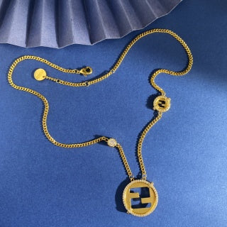 FENDI FF Halo Pendant Necklace