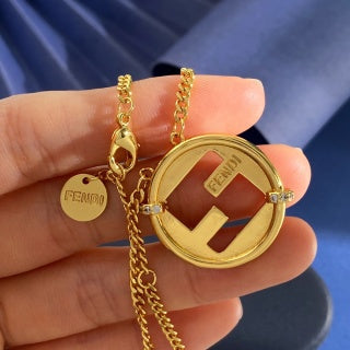 FENDI FF Halo Pendant Necklace