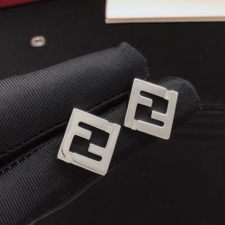 FENDI Geometric FF Square Stud Earrings