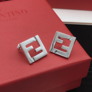FENDI Geometric FF Square Stud Earrings