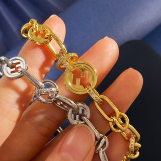 FENDI Interlocking FF Link Chain Bracelet