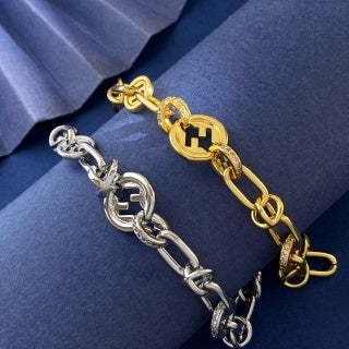 FENDI Interlocking FF Link Chain Bracelet