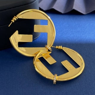 FENDI Oversized FF Circle Statement Stud Earrings